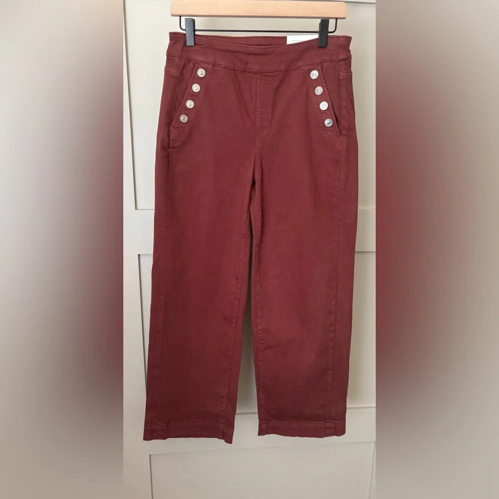 Chico’s Pull-On Wide Leg Ankle Jeans NWT Size 4 US Color Rust - Picture 2 of 11